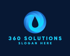 Round Water Droplet logo design