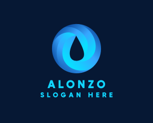 Round Water Droplet logo design