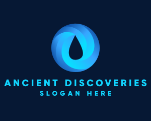 Round Water Droplet logo design