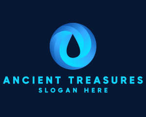 Round Water Droplet logo design