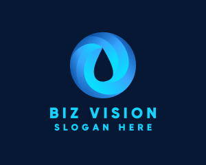 Round Water Droplet logo design