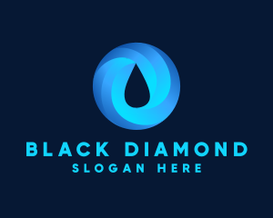 Round Water Droplet logo design