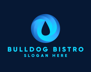 Round Water Droplet logo design