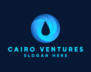 Round Water Droplet logo design