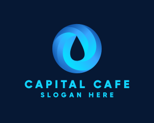 Round Water Droplet logo design