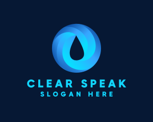 Round Water Droplet logo design