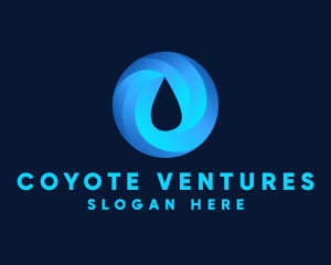 Round Water Droplet logo design