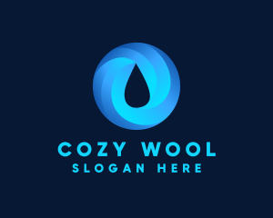 Round Water Droplet logo design