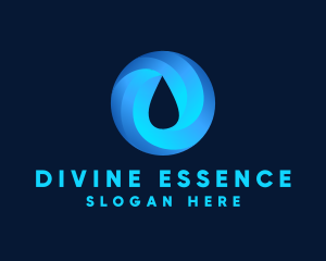 Round Water Droplet logo design