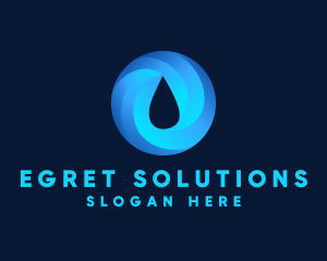 Round Water Droplet logo design