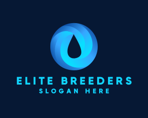 Round Water Droplet logo design