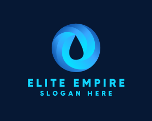 Round Water Droplet logo design