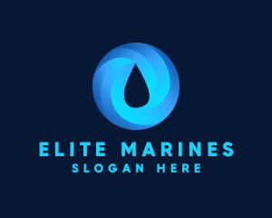 Round Water Droplet logo design