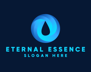 Round Water Droplet logo design