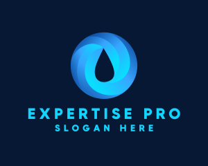 Round Water Droplet logo design