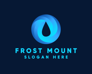 Round Water Droplet logo design