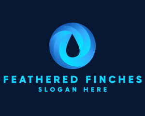 Round Water Droplet logo design