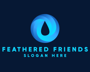 Round Water Droplet logo design