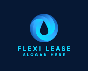 Round Water Droplet logo design