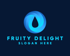 Round Water Droplet logo design