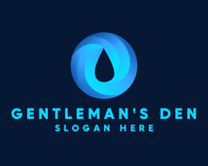 Round Water Droplet logo design