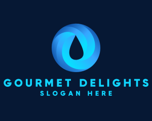 Round Water Droplet logo design