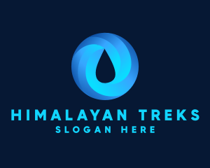 Round Water Droplet logo design