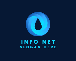 Round Water Droplet logo design