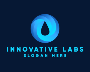 Round Water Droplet logo design