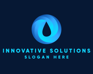 Round Water Droplet logo design