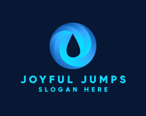 Round Water Droplet logo design