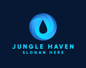 Round Water Droplet logo design