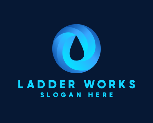 Round Water Droplet logo design