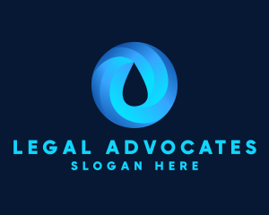 Round Water Droplet logo design