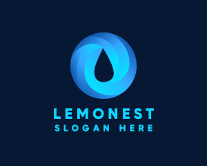 Round - Round Water Droplet logo design