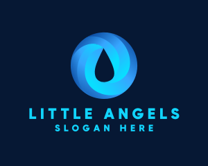 Round Water Droplet logo design