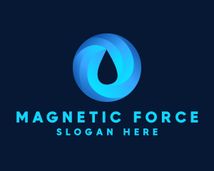 Round Water Droplet logo design