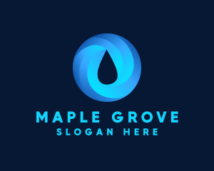 Round Water Droplet logo design