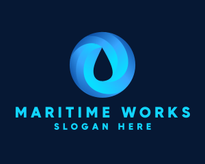 Round Water Droplet logo design