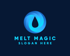 Round Water Droplet logo design