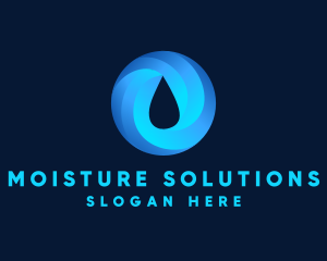 Round Water Droplet logo design