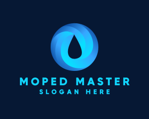 Round Water Droplet logo design