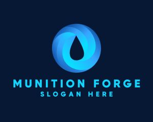 Round Water Droplet logo design