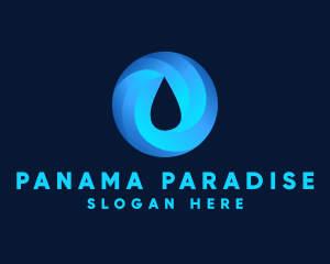 Round Water Droplet logo design