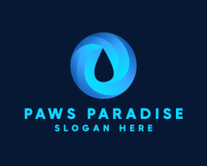 Round Water Droplet logo design