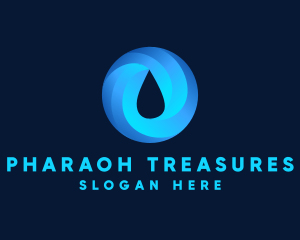 Round Water Droplet logo design