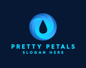 Round Water Droplet logo design