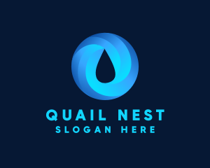 Round Water Droplet logo design