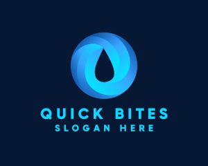 Round Water Droplet logo design