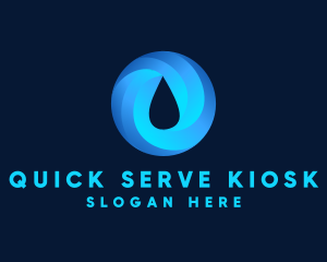 Round Water Droplet logo design